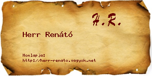 Herr Renátó névjegykártya